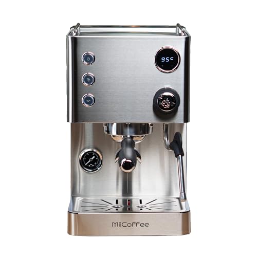 MiiCoffee Apex Espresso Machine, Brushed Stainless Steel